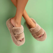 Dames Pantoffels met Gewatteerde Zool – Zachte Mohnblattschubben Slippers voor Thuis