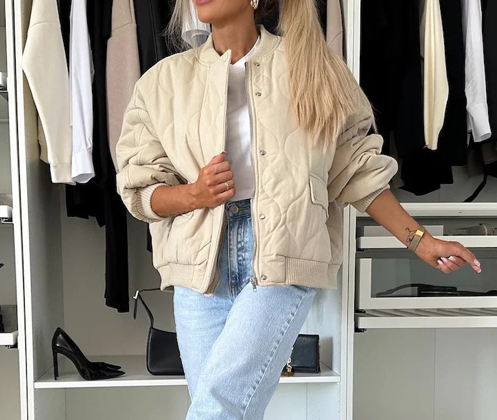 Gewatteerde bomber winterjas dames – oversized quilted jas met casual look