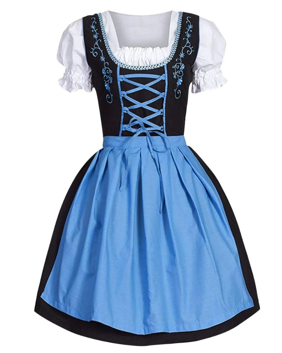 Oktoberfest Dirndl Jurk met Borduurwerk en Schort – Dames