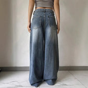 High waist wide leg jeans dames – trendy spijkerbroek in zwart & blauw