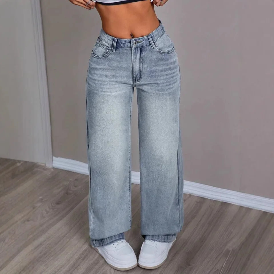 High waist wide leg jeans dames – trendy wijde spijkerbroek met hoge taille