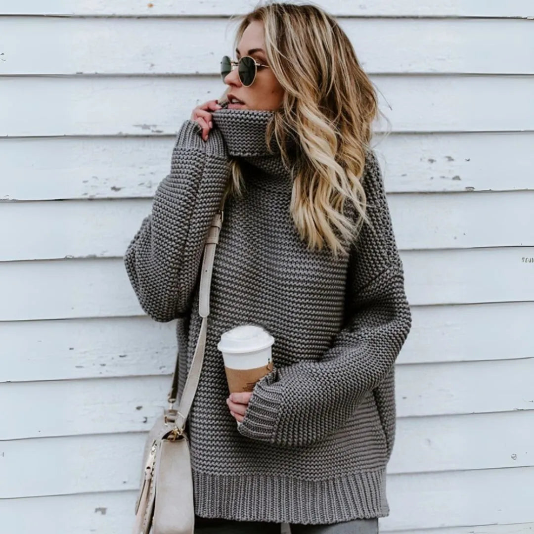 Oversized Coltrui Dames – Warme Gebreide Trui van Premium Kwaliteit