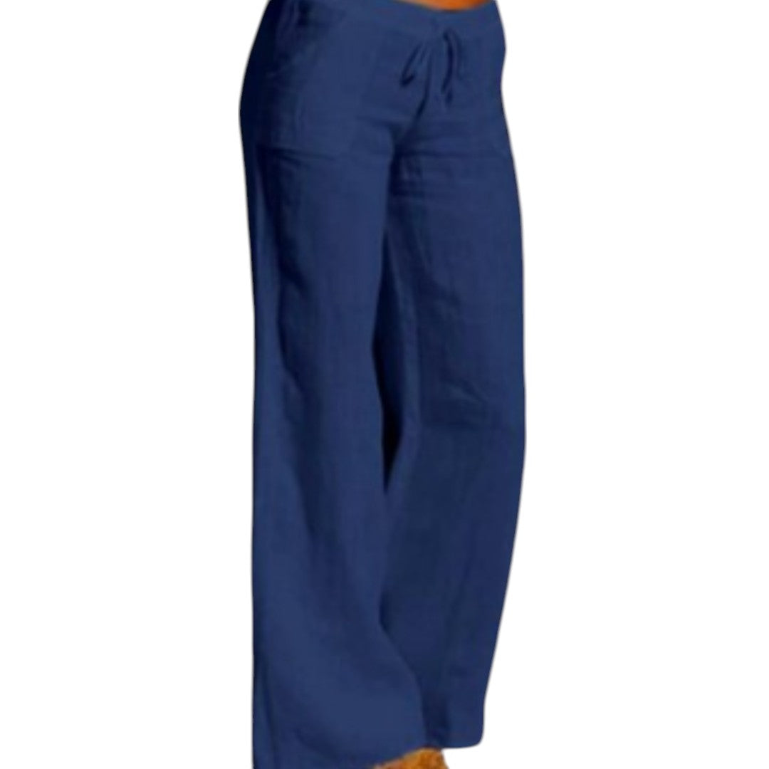 Linnen broek dames | Luchtige damesbroek met elastische taille | Comfortabele zomerbroek