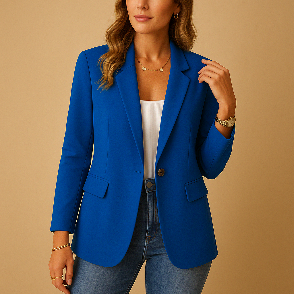 Getailleerde dames blazer – stijlvolle single breasted blazer met reverskraag