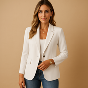 Getailleerde dames blazer – stijlvolle single breasted blazer met reverskraag