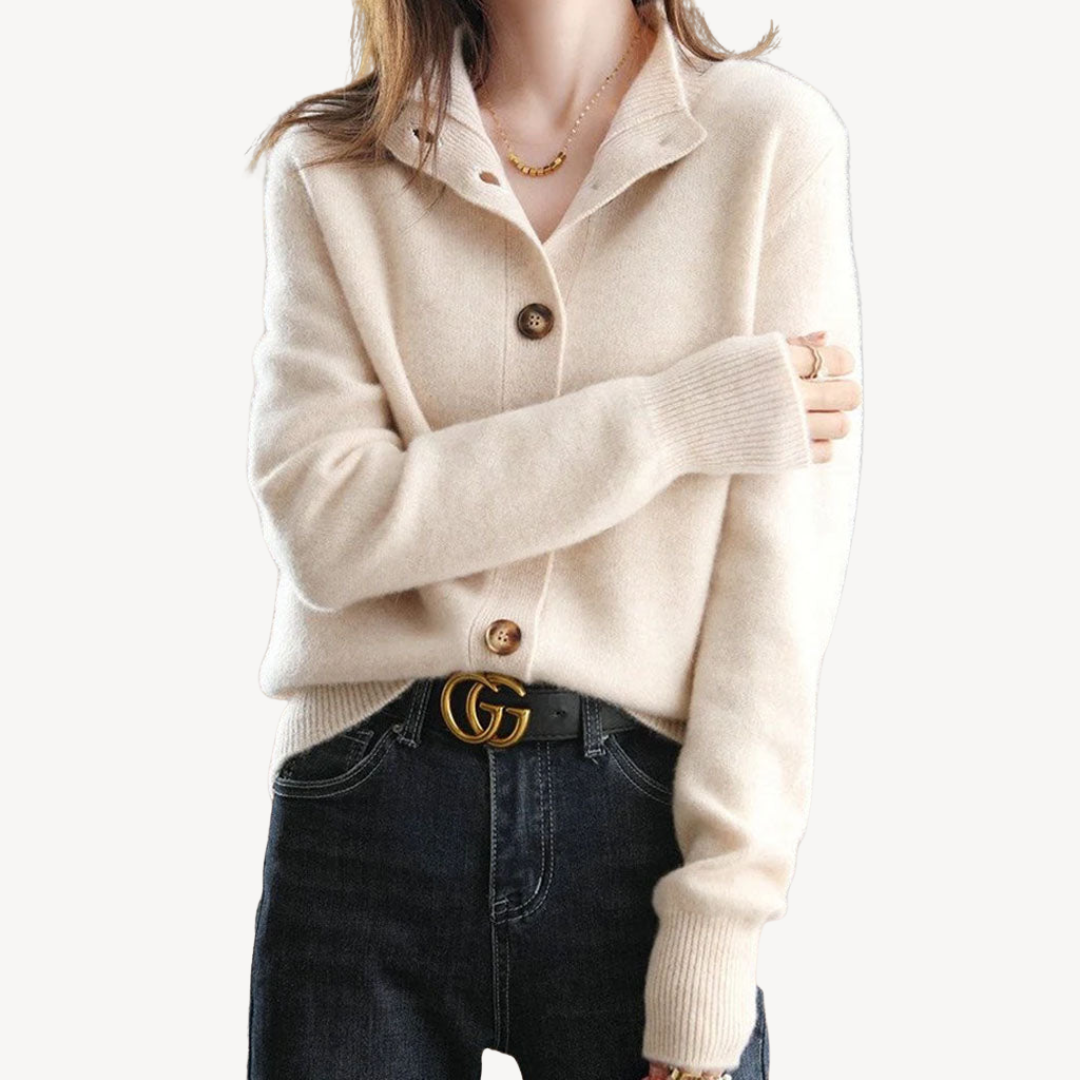 Loravelle dames vest – zachte gebreide cardigan met knoopsluiting