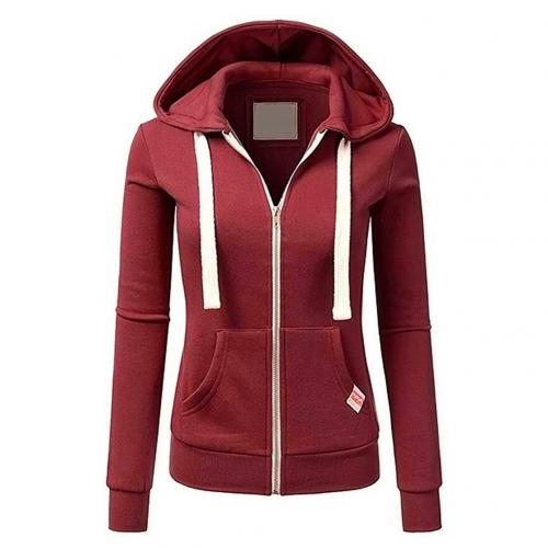 Getailleerde dames hoodie – zip-up trui met rits en kangoeroezak