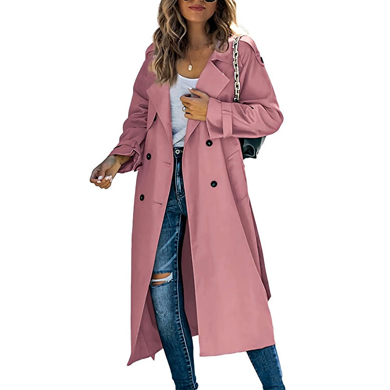 Lange dames trenchcoat | Getailleerde trenchcoat met tijdloos design | Lichtgewicht jas
