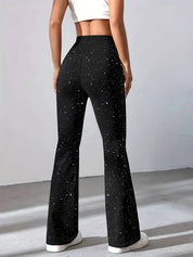 Glitter flared broek dames – glamoureuze pantalon met elegante pasvorm
