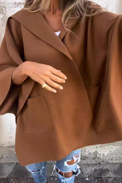 Oversized Cape Jas Dames – Losvallende Jas met Lichtgewicht Stof en Praktische Zakken