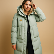 Lianne Elegante Winterjas Dames – Lange Warme Jas met Zakken & Getailleerde Pasvorm