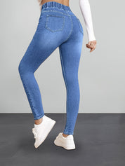 Jegging – Slim Fit Stretchbroek met Elastische Taille en Denim Look jeans