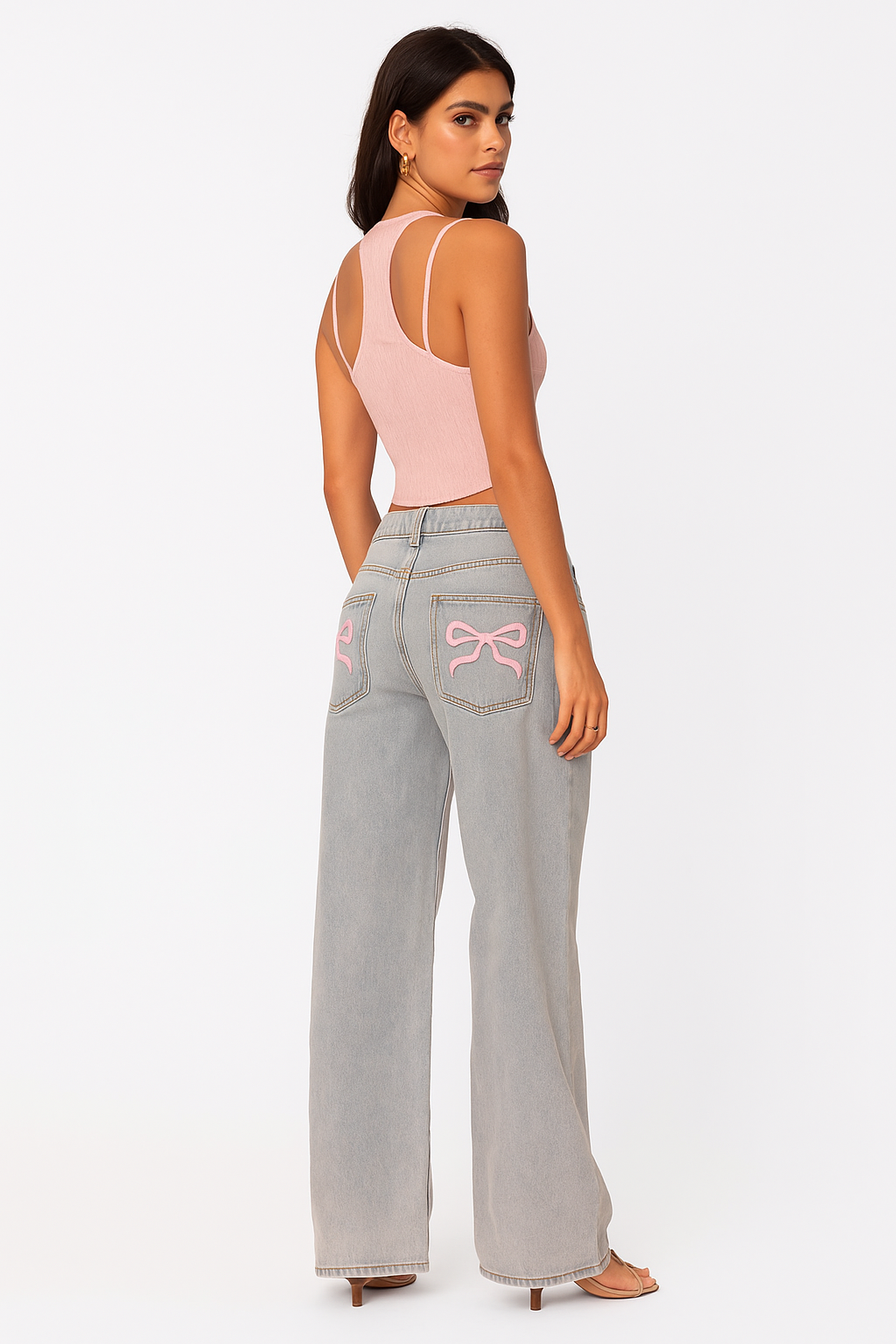 HESTER dames jeans – relaxed fit denim met geborduurde details