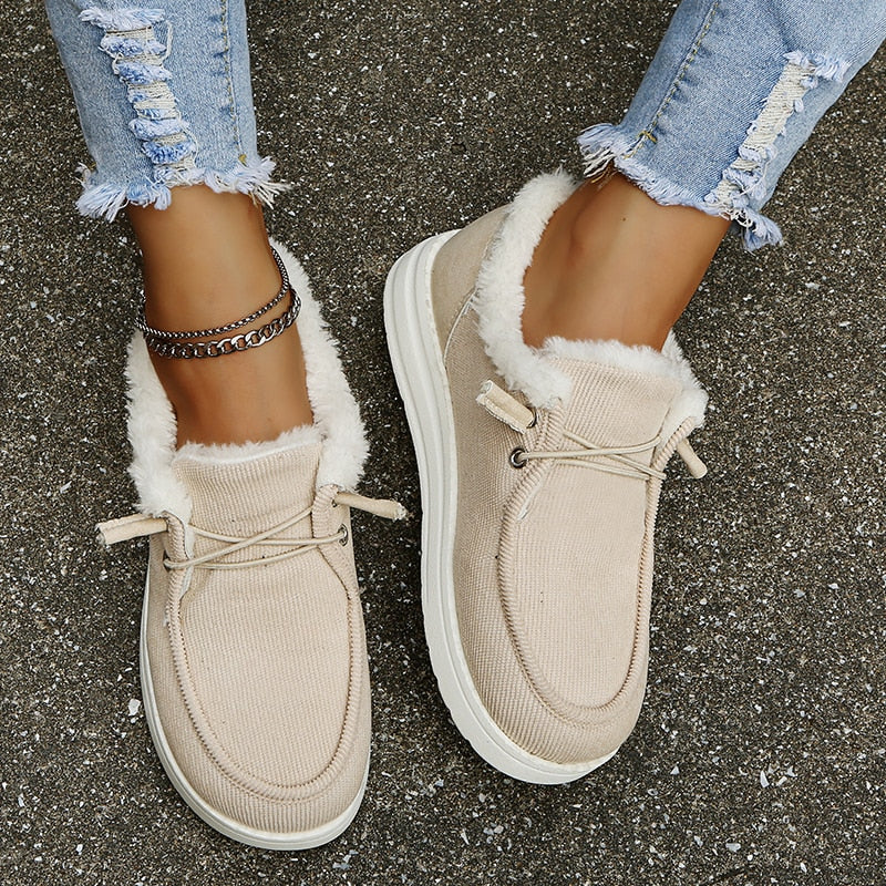 MAREN dames slip-on winterlaarzen – warme boots met pluche voering & antislipzool