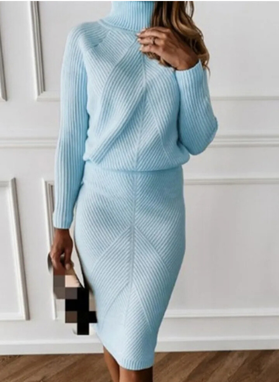 Leona Gebreide Set – Luxe Coltrui & Broek voor Warmte en Stijl