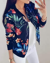 Kaelin dames bomberjack | Trendy bloemen bomberjack | Lichtgewicht en veelzijdig