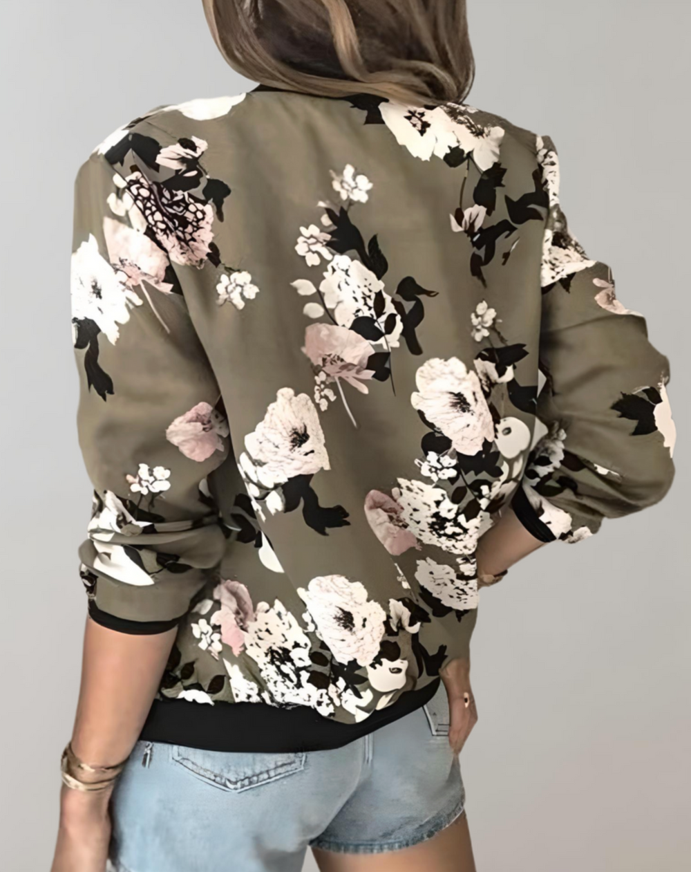 Kaelin dames bomberjack | Trendy bloemen bomberjack | Lichtgewicht en veelzijdig