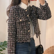 LOREEN dames jacket – tweed jas van katoen & polyester in multistijl design