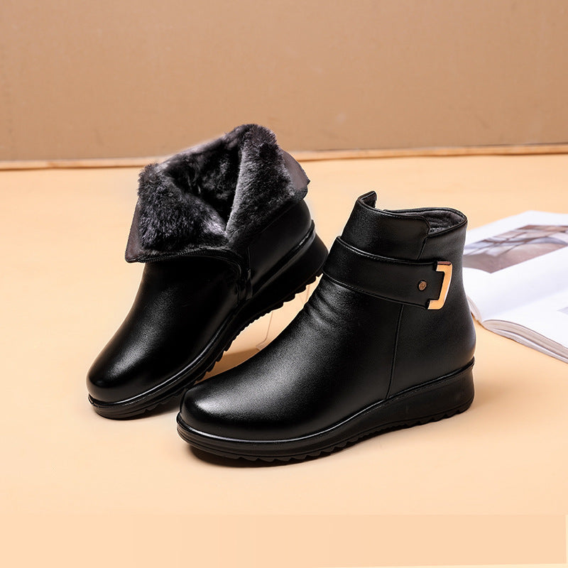 Orthopedische leren dameslaarzen – comfortabele Nora boots van echt leer met steunzool
