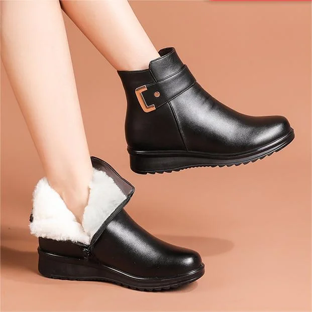 Orthopedische leren dameslaarzen – comfortabele Nora boots van echt leer met steunzool