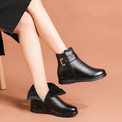 Orthopedische leren dameslaarzen – comfortabele Nora boots van echt leer met steunzool