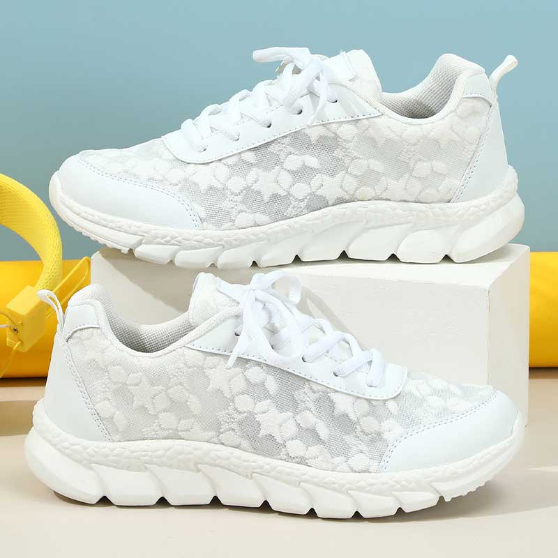 Kanten sneakers dames | Mesh & PU-leer | Comfortabele elegante sneakers