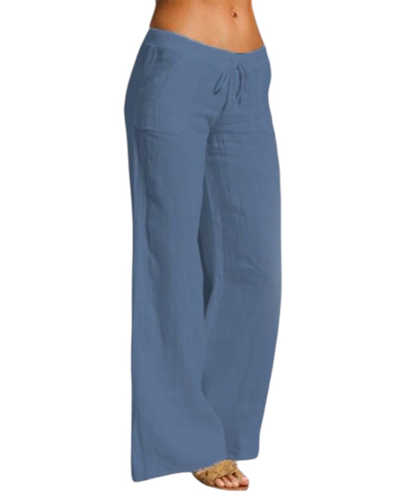 Linnen broek dames | Luchtige damesbroek met elastische taille | Comfortabele zomerbroek