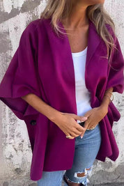 Oversized Cape Jas Dames – Losvallende Jas met Lichtgewicht Stof en Praktische Zakken