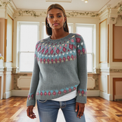 MAEVE – Warme Wollen Damestrui met Print | Winter & Stijlvol