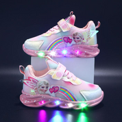 Lichtgevende kindersneakers met LED – comfortabele meisjes sneakers met glittereffect