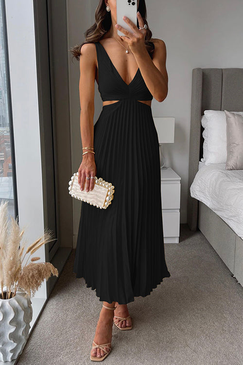 Beatrix Mouwloze Jurk Dames – Elegante Jurk met V-Hals & Subtiele Tailleaccenten
