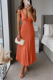 Beatrix Mouwloze Jurk Dames – Elegante Jurk met V-Hals & Subtiele Tailleaccenten
