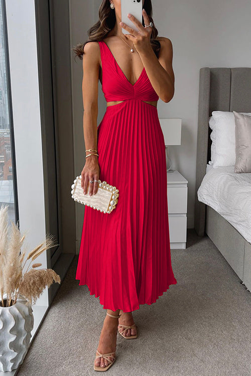 Beatrix Mouwloze Jurk Dames – Elegante Jurk met V-Hals & Subtiele Tailleaccenten