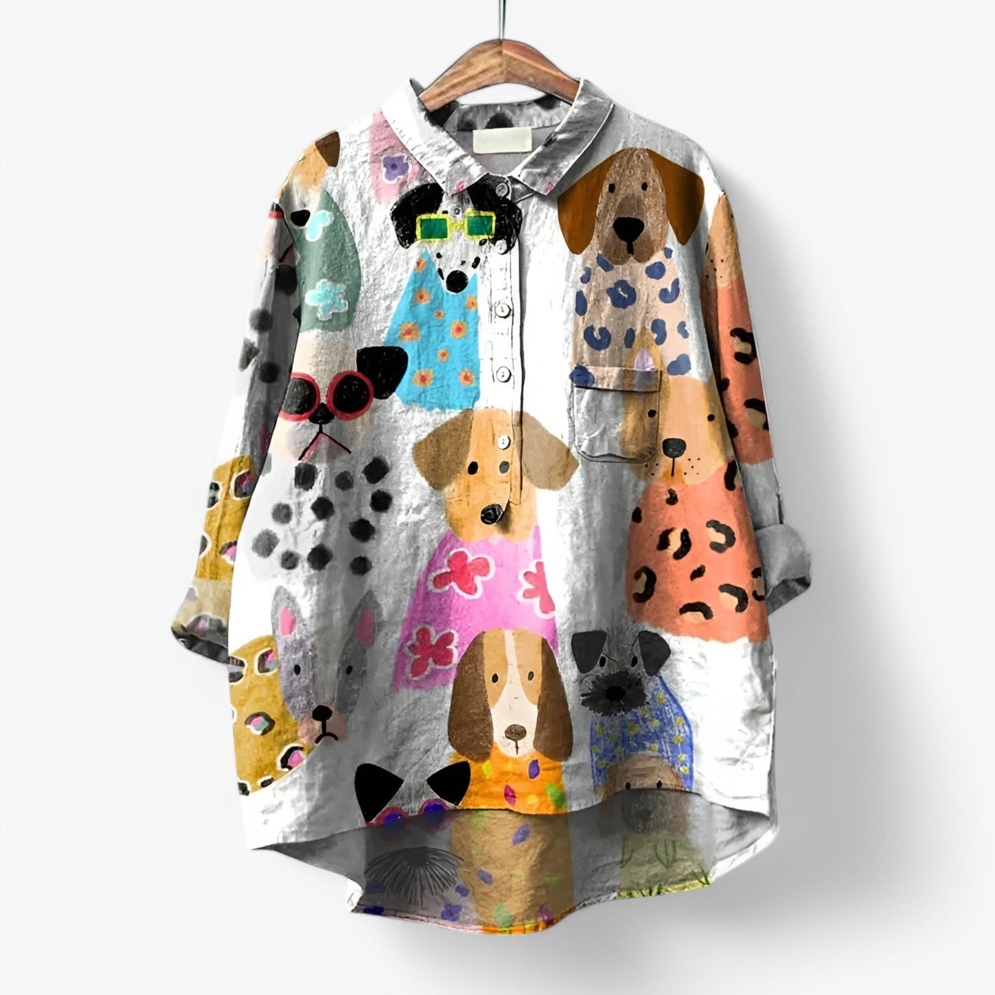 Dames blouse met grafisch print – lichte stijlvolle blouse voor herfst winter