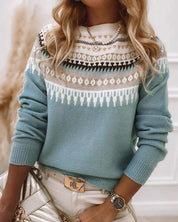 Dames Gebreide Trui | Fair Isle Motief | Warme Wolmix & Comfortabele Pasvorm