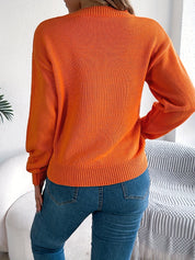 Oversized Trui Dames – Gebreide Halloween Trui met Pompoenontwerp