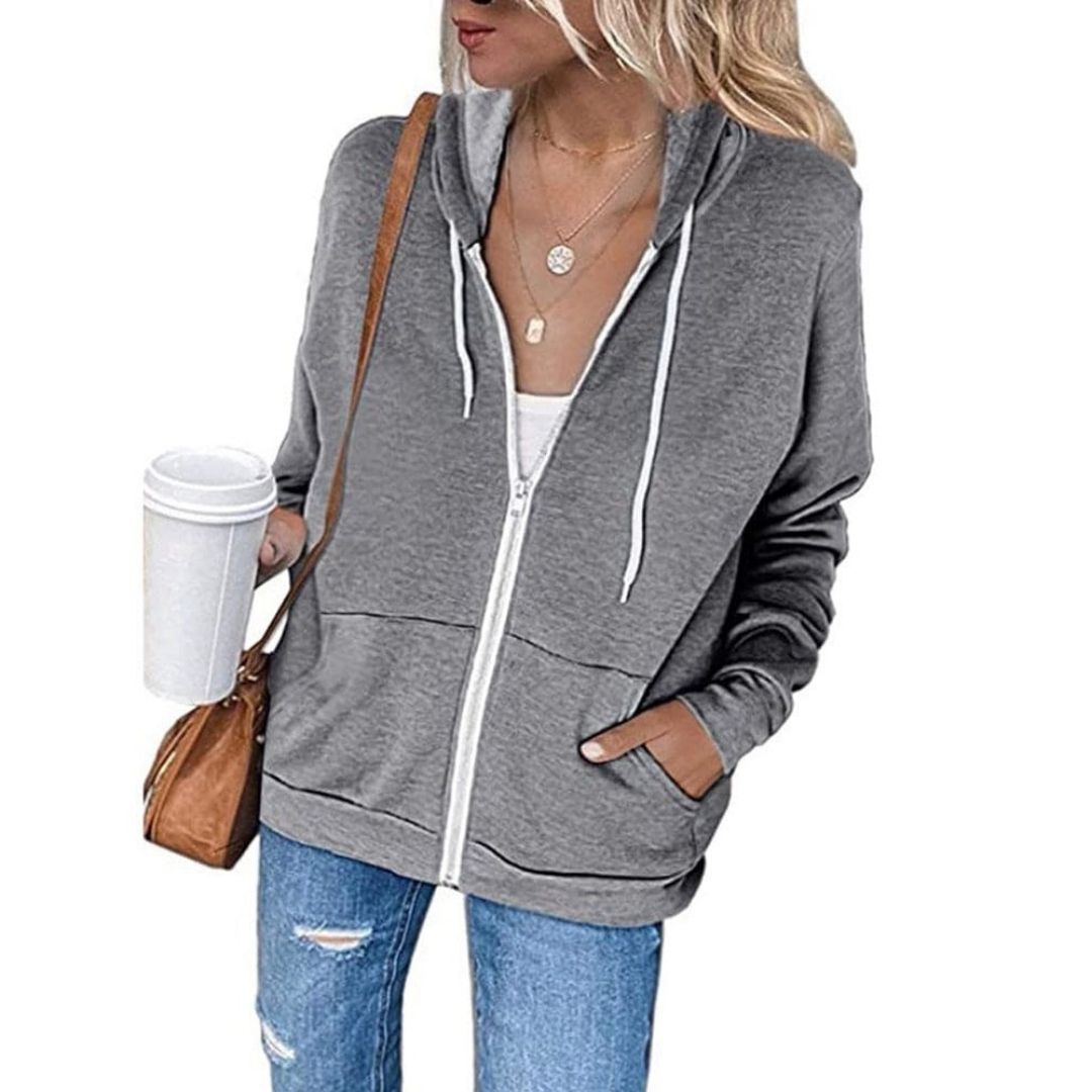 Miriam Dames Hoodie – Ritssluiting & Verstelbare Capuchon