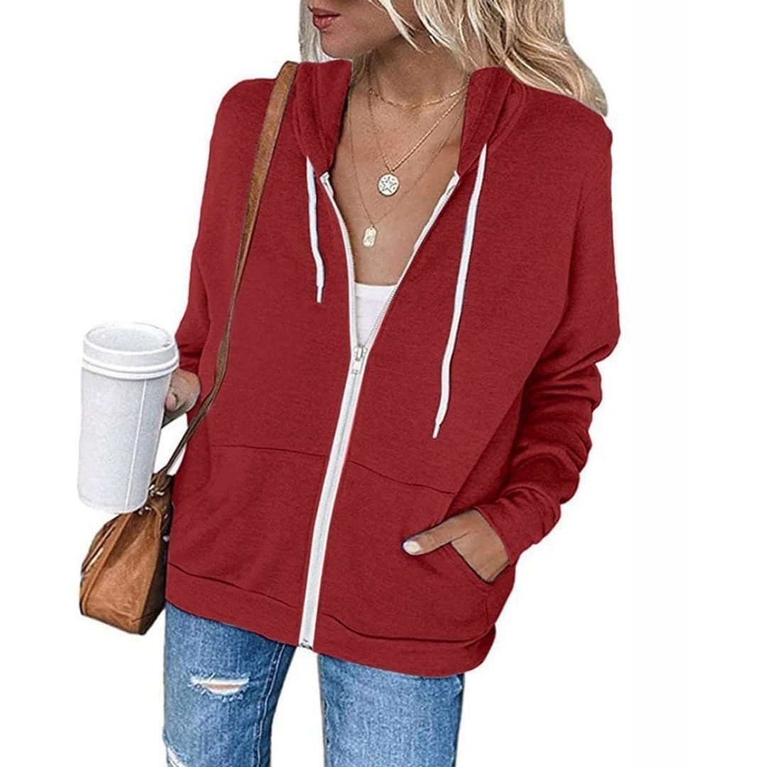 Miriam Dames Hoodie – Ritssluiting & Verstelbare Capuchon