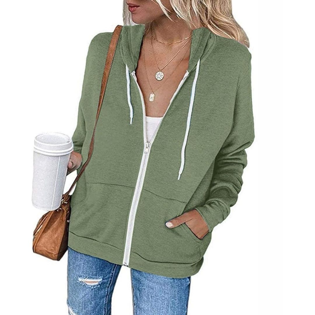 Miriam Dames Hoodie – Ritssluiting & Verstelbare Capuchon