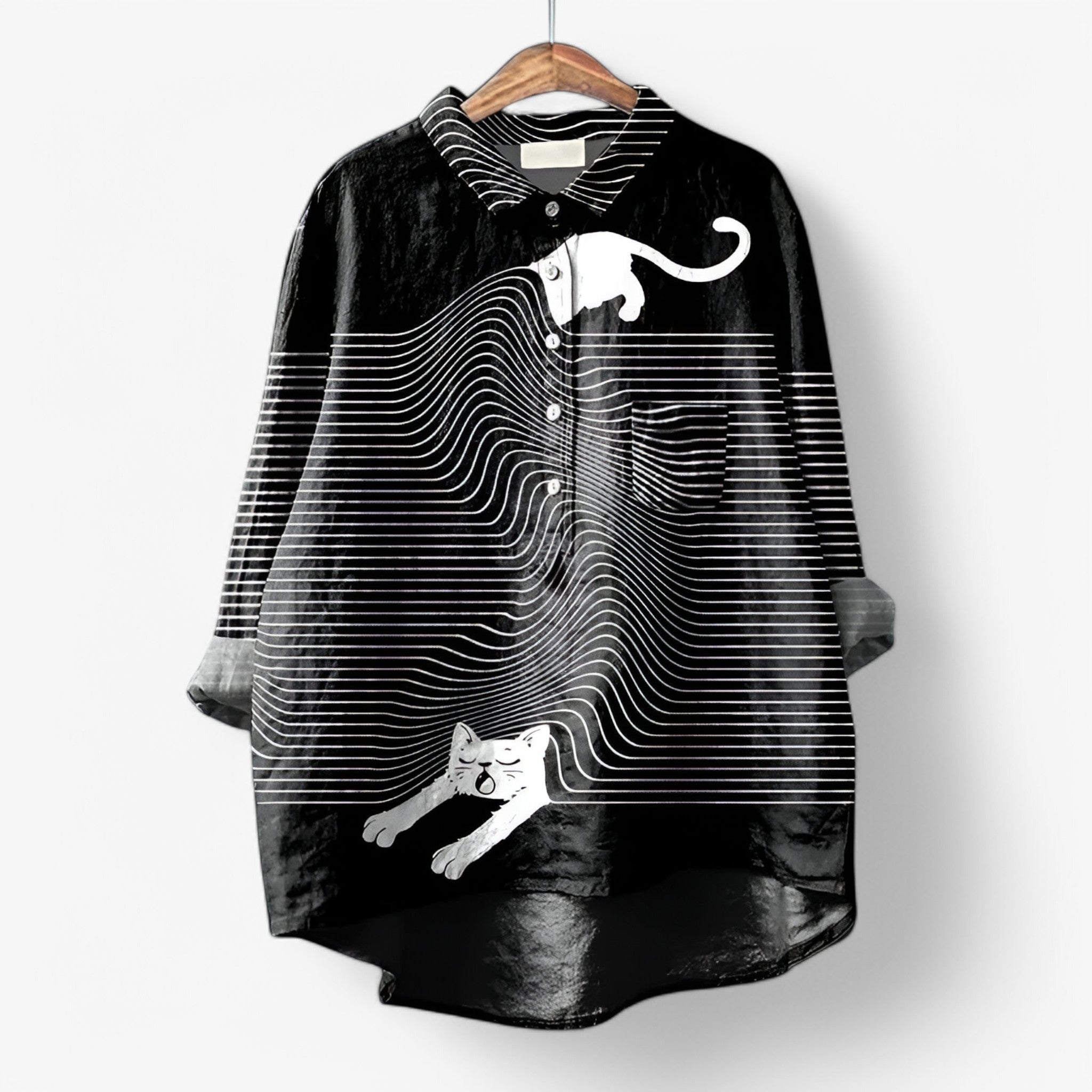 Dames blouse met grafisch print – lichte stijlvolle blouse voor herfst winter