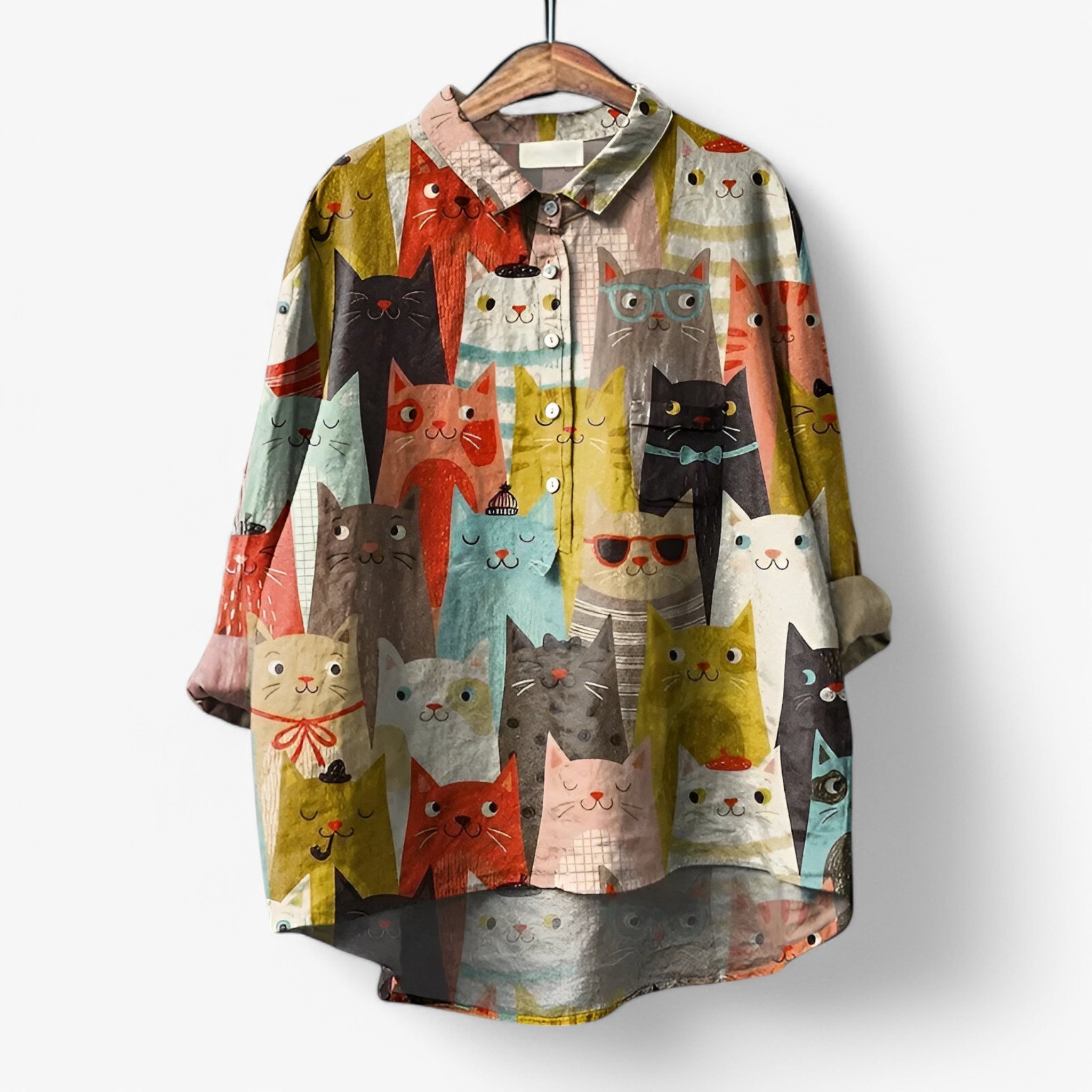 Dames blouse met grafisch print – lichte stijlvolle blouse voor herfst winter