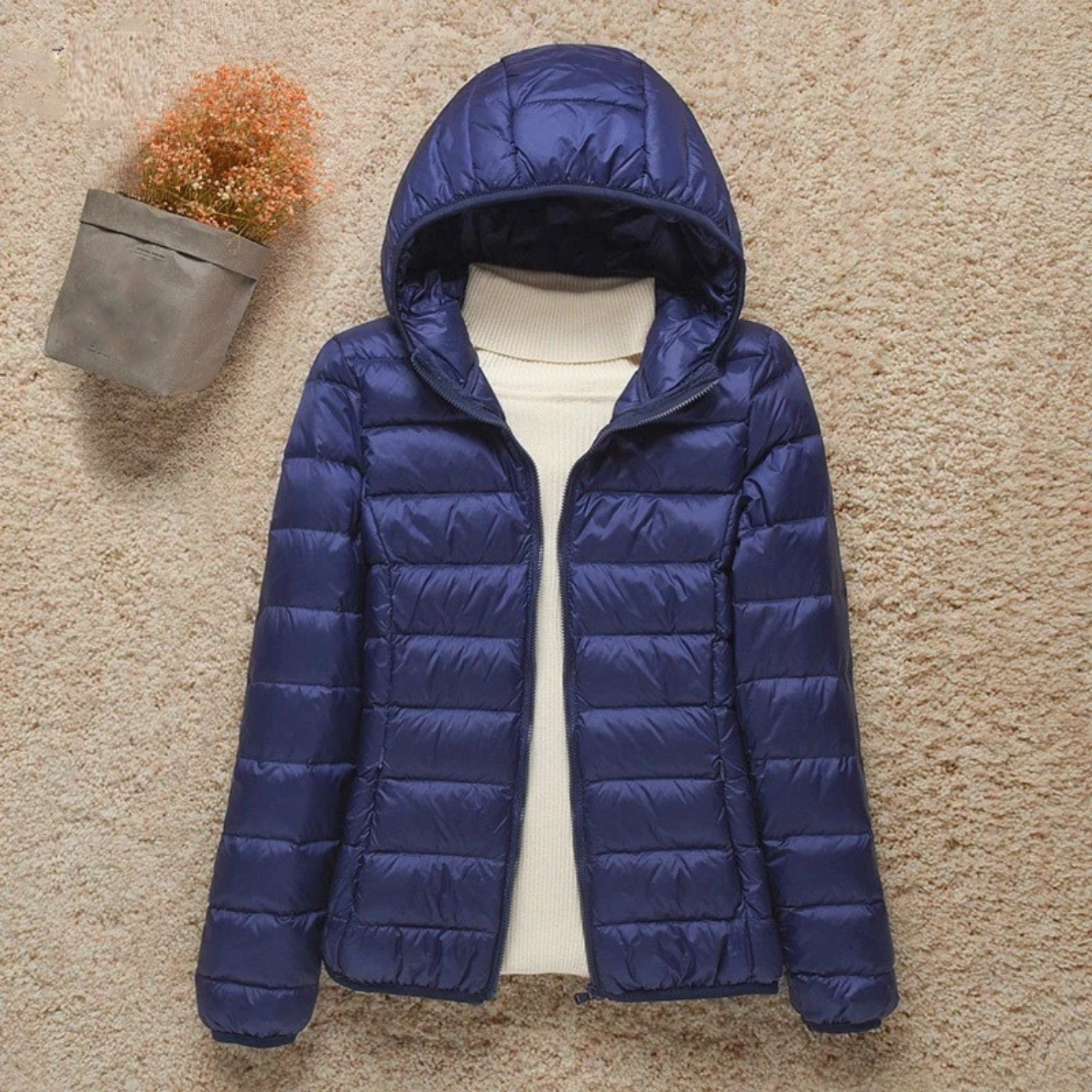 Tess Dames Gewatteerde Jas met Capuchon – Lichtgewicht, Warm & Stijlvol