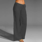 Linnen damesbroek – luchtige zomerse broek met elastische taille en losse pasvorm