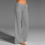 Linnen damesbroek – luchtige zomerse broek met elastische taille en losse pasvorm