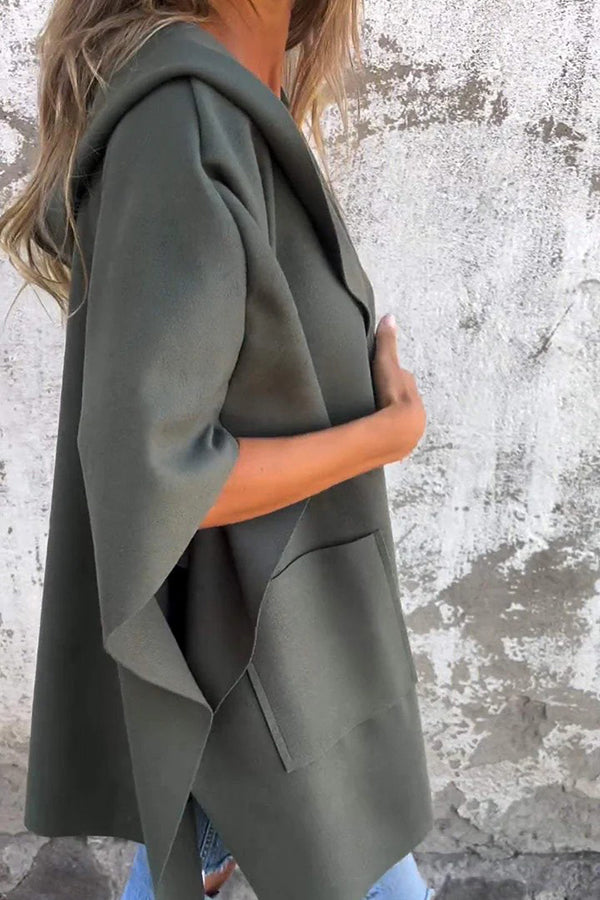 Oversized Cape Jas Dames – Losvallende Jas met Lichtgewicht Stof en Praktische Zakken