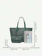 Casual Schouder Handtas Dames – Lichtgewicht PVC Tote Bag voor Studenten