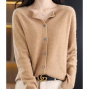 GlamourWool wollen vest dames | Marino-wol look trui | V-hals vest met knoopsluiting
