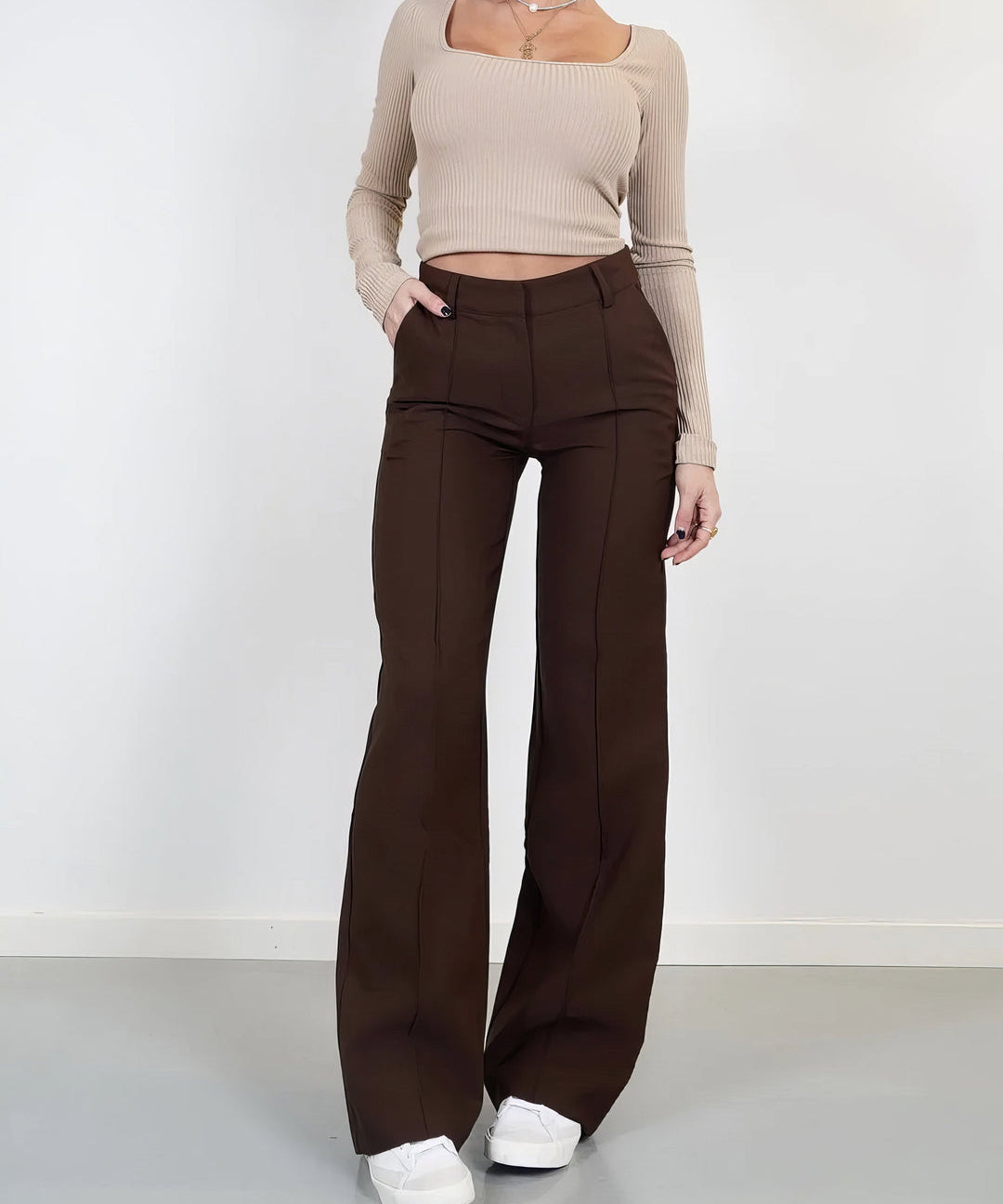 WideGrace dames broek – stijlvolle wijde broek, kreukvrij & comfortabel