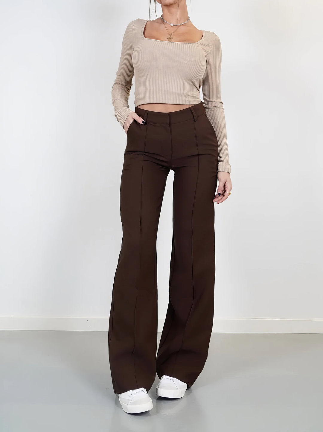 WideGrace dames broek – stijlvolle wijde broek, kreukvrij & comfortabel
