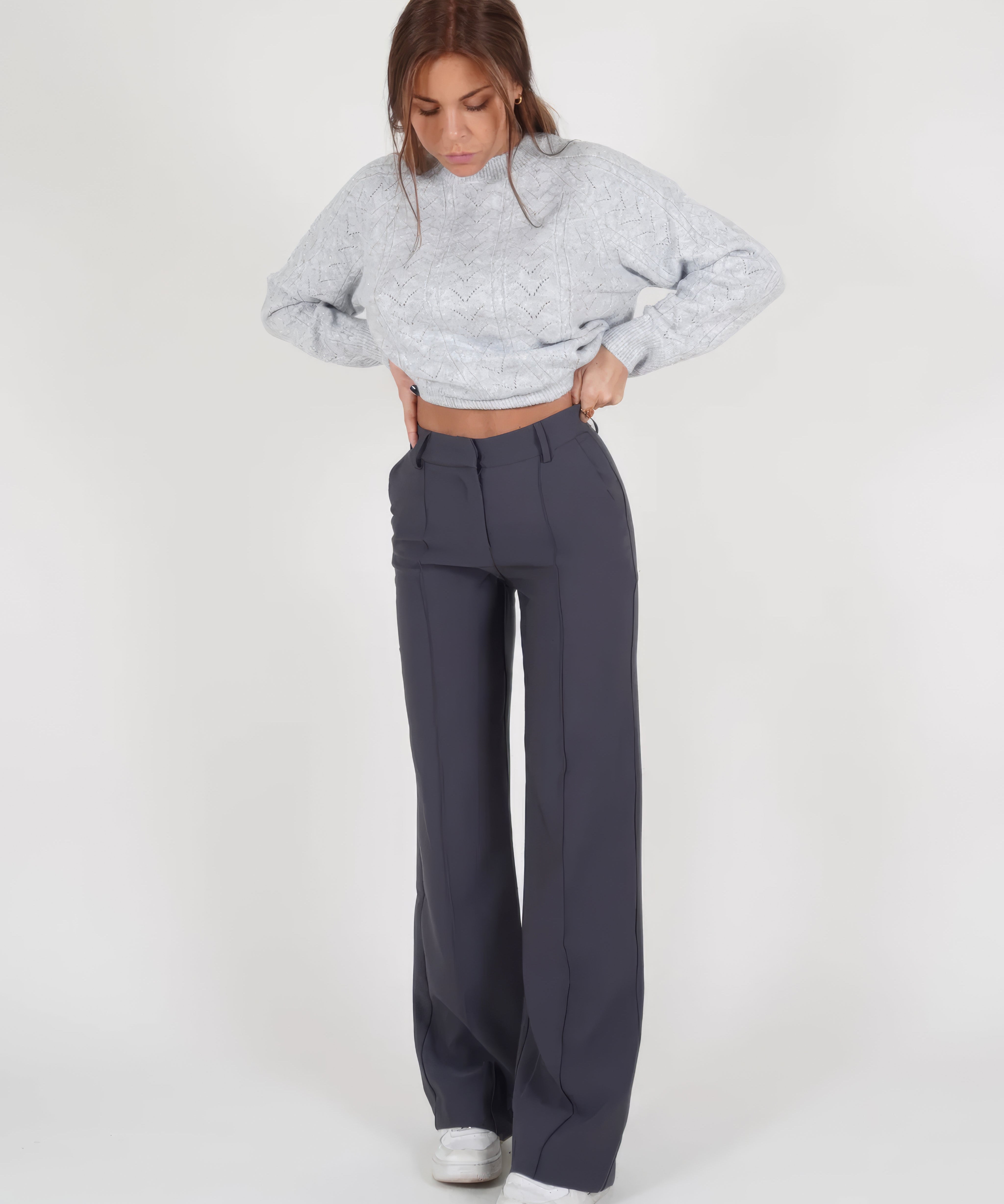 Beau dames pantalon – high-waist broek met rechte pijpen en elegante pasvorm